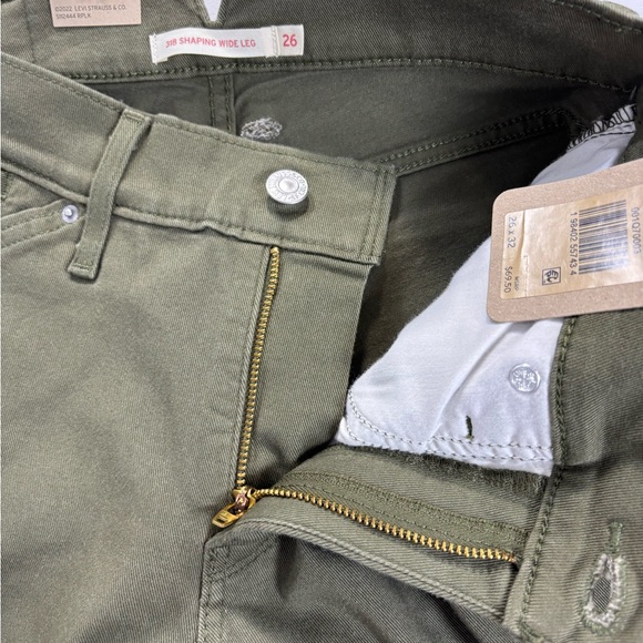 Levi's Olive Green Flare & Wide Leg Jeans - Picture 8 of 12